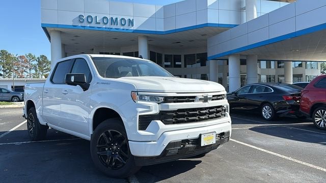 2025 Chevrolet Silverado 1500 RST in Summit White — front three-quarter view