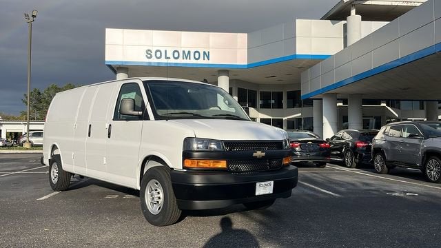 2025 Chevrolet Express Cargo WT in Summit White — front three-quarter view