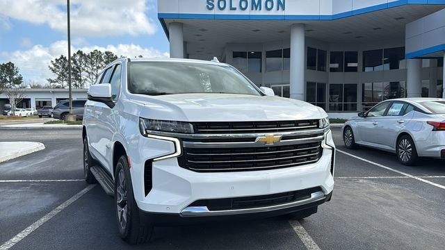 2022 Chevrolet Tahoe LT in Summit White — front three-quarter view