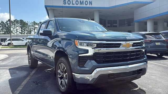 2024 Chevrolet Silverado 1500 LT (2FL) in Lakeshore Blue Metallic — front three-quarter view