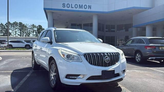 2016 Buick Enclave Leather in Summit White — front three-quarter view