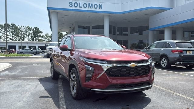 2025 Chevrolet Trax LT in Crimson Metallic — front three-quarter view